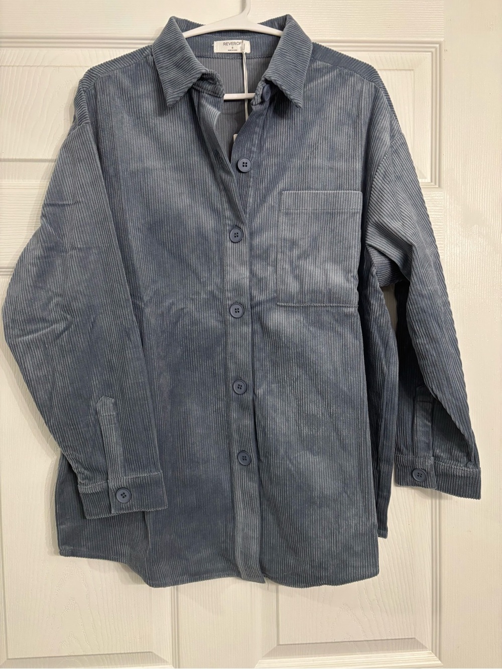 Everlane Blue Corduroy Button-Up Shacket